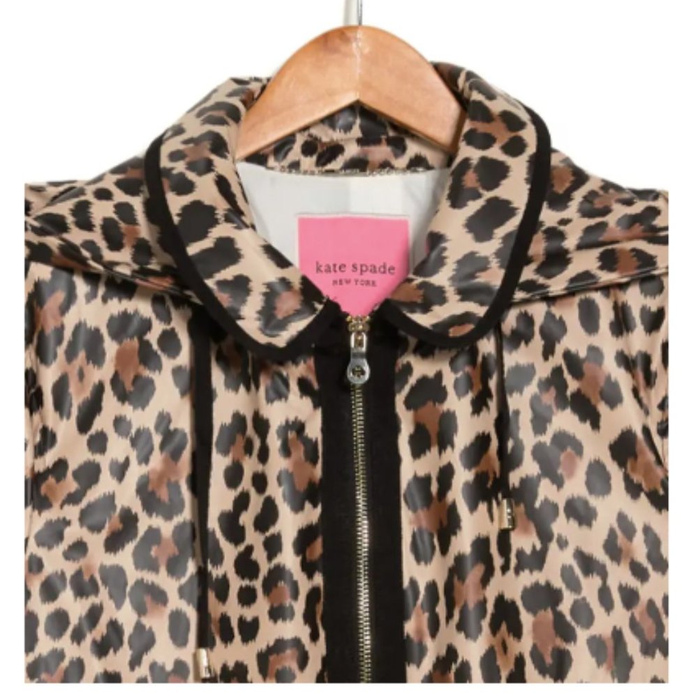 New! Kate Spade New York Hooded Zip Front A-Line Rain Jacket Women's Size S - Picture 8 of 8